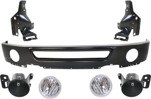 Front Bumper for Ford F-150 2006-2008 / Mark LT 2007-2008, 7-Piece Kit with Bumper Brackets, Fog Light Brackets and Fog Lights, Replacement