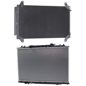 Radiator Kit with A/C Condenser for Acura Ridgeline 2017-2023/Pilot 2016-2022, Aluminum Core, 6 Cylinder, 3.5L Engine Replacement