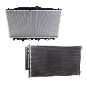 Radiator Kit for Acura TSX 2004-2008, Auto/Manual Transmission, Aluminum Core, 4 Cylinder, 2.4 Litre Engine, with Air Conditioning Condenser Replacement
