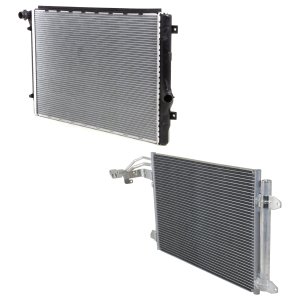 Aluminum Core Radiator Kit for Audi GTI 2006-2014 / Audi A3 2006-2013, 4 Cylinder, 2.0L Engine, with Air Conditioning Condenser Replacement