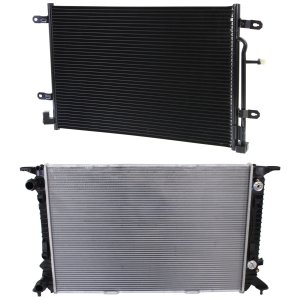 Aluminum Core Radiator Kit for AUDI A4/A4 QUATTRO 2009, 4 Cylinder, 2.0L Engine, with Air Conditioning Condenser, Replacement