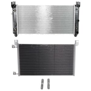 Radiator and A/C Condenser Kit for 2003-2006 Cadillac Silverado 1500, 2001-2006 Sierra 1500, 2-Piece, Aluminum Core, 8 Cylinder, 6.0L Engine Replacement
