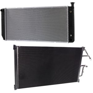Aluminum Core Radiator Kit for 1994-2000 Cadillac Yukon / 1996-1999 C1500, 8 Cylinder, 5.7L/5.0L Engine, with Air Conditioning Condenser, Replacement
