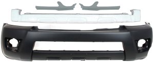 Front Bumper Cover Kit for 2006-2009 Toyota 4Runner Limited/Sport/SR5 Models, 4-Piece, Primed (Ready to Paint), with Fog Light Holes, Includes Bumper Absorber and Headlight Fillers, Replacement