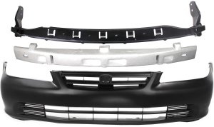 Front Bumper Cover for Honda Accord 2001-2002, 3-Piece Kit with Bumper Absorber and Bumper Retainer, Replacement