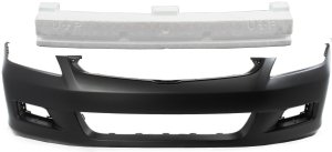 Front Bumper Cover for 2006-2007 Honda Accord, 2-Piece Kit with Bumper Absorber Replacement