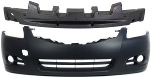 Front Bumper Cover for 2010-2012 Nissan Altima, 2-Piece Kit with Bumper Absorber, Replacement