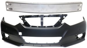 Front Bumper Cover Kit for 2016-2018 Nissan Altima, Primed (Ready to Paint), 2-Piece Set with Bumper Reinforcement, Replacement