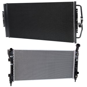 Radiator Kit for Buick Allure/Lacrosse 2006-2009, Aluminum Core, 6 Cylinder, 3.8L Engine, with Air Conditioning Condenser Replacement