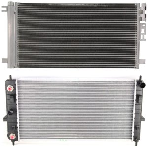Radiator Kit for Saturn Cobalt (2005-2010) and Ion (2003-2007) with Auto/Manual Transmission, Aluminum Core, 4 Cylinder, 2.0L/2.2L/2.4L Engine, A/C Condenser - Replacement