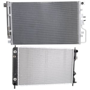 Radiator Kit for 2016-2017 Chevrolet Terrain/Equinox, Aluminum Core, 4 Cylinder, 2.4L Engine, with Air Conditioning Condenser Replacement