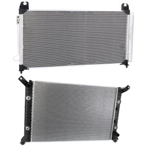 Radiator Kit for 2015-2019 Chevrolet Silverado 2500 HD/3500 HD, GMC Sierra 2500 HD, Auto Transmission, Aluminum Core, 8-Cylinder, 6.0L Engine, with Air Conditioning Condenser, Replacement