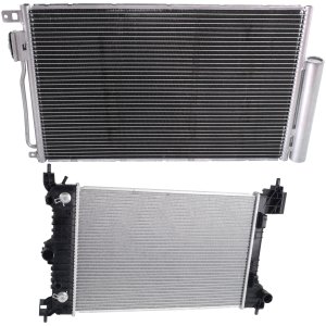 Radiator Kit for Chevrolet Sonic 2012-2018, Auto Transmission, Aluminum Core, 4 Cylinder, 1.8L Engine, with Air Conditioning Condenser, Replacement