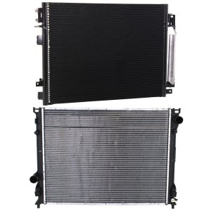 Radiator Kit for Chrysler 300 / Charger (2009-2010), Aluminum Core, Supports 6 or 8 Cylinder 2.7L/3.5L/5.7L/6.1L Engines, Includes Air Conditioning Condenser Replacement
