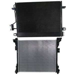 Radiator Kit for Chrysler Grand Caravan 2008-2019 / Town & Country 2008-2016, Aluminum Core, 6 Cylinder, 3.3L/3.6L/3.8L Engine, with Air Conditioning Condenser Replacement