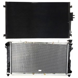 Radiator Kit for 2001-2004 Chrysler Town & Country / Caravan / Grand Caravan, Aluminum Core, 6 Cylinder, 3.3L/3.8L Engine, with Air Conditioning Condenser Replacement