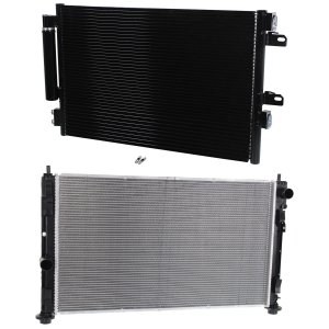 Radiator Kit for Chrysler Patriot (2007-2017) and Compass (2011-2017), Auto Transmission, Aluminum Core for 4 Cylinder 2.0L/2.4L Engine, with Air Conditioning Condenser, Replacement