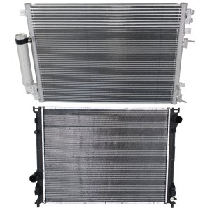 Radiator Kit for Chrysler Charger (2009-2021)/Challenger (2011-2021), Aluminum Core, 6/8 Cylinder, 2.7L/3.5L/5.7L Engine, with Air Conditioning Condenser Replacement