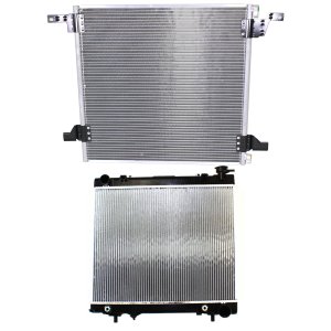 Radiator Kit for Dodge Dakota (2005-2010) / Mitsubishi Raider (2006-2009), Aluminum Core, Fits 6/8 Cylinder, 3.7L/4.7L Engine, with Air Conditioning Condenser Replacement