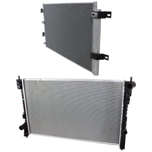 Radiator Kit for Ford MKX/ Edge 2007-2010 with 6 Cylinder, 3.5L Engine, Aluminum Core, A/C Condenser Replacement