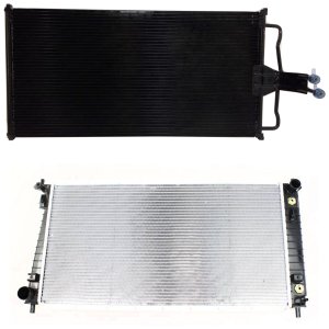 Radiator Kit for Ford F-150 2004-2008 and Mark LT 2006-2008, Aluminum Core, Suits 4.2L/4.6L/5.4L 6/8 Cylinder Engines, Single-Row Core with Air Conditioning Condenser, Replacement