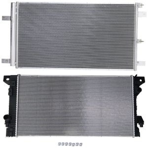 Aluminum Core Radiator Kit for Ford F-150 (2015-2020)/Expedition (2018-2021), Works with 4/6 Cylinder 3.3L/3.5L/5.0L Engine, Includes A/C Condenser, Replacement