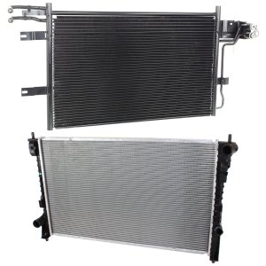Aluminum Core Radiator Kit for Ford Taurus (2008-2012), Flex (2009-2012) with A/C Condenser, Suitable for 3.5L/3.7L 6-Cylinder Engine - Replacement Part