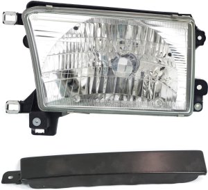 Headlight Assembly Kit for Toyota 4Runner 1999-2002, Left (Driver), Halogen, 2-Piece with Grille Assembly, Replacement