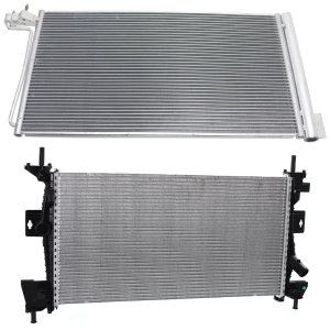 Radiator Kit for Ford Focus 2015-2018, 4 Cylinder, 2.0 Liter Engine, Aluminum Core, Includes Air Conditioning Condenser, Replacement