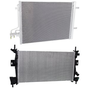 Radiator Kit for Ford Focus 2015-2018, Aluminum Core, 4 Cylinder, 2.0L Engine, with Air Conditioner Condenser, Replacement