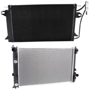 Radiator Kit for Ford Fusion, Milan (2006-2009), Lincoln Zephyr (2006), Aluminum Core, Suitable for 4/6 Cylinder, 2.3L/3.0L Engine, Includes A/C Condenser, Replacement