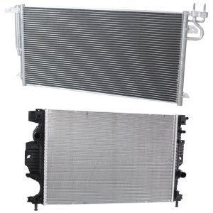 Radiator Kit for Ford Fusion 2019-2020, Aluminum Core, 4 Cylinder, 2.0L Engine, with Air Conditioning Condenser Replacement