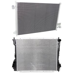 Radiator Kit for Ford Mustang 2005-2009, Aluminum Core, Suitable for 6/8 Cylinder 4.0L/4.6L Engine, Includes A/C Condenser, Replacement