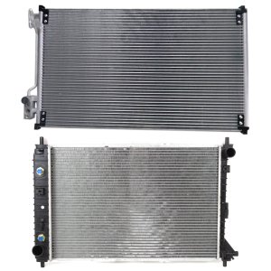 Radiator Kit for Ford Mustang 1998-2004, Aluminum Core, 8 Cylinder, 4.6L Engine, with Air Conditioning Condenser Replacement