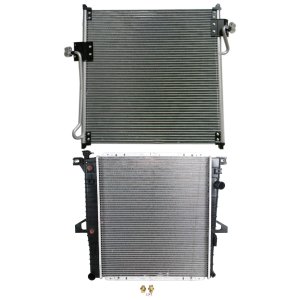 Radiator Kit for Ford Ranger 1998-2011, B3000 1998-2007 with Aluminum Core, Suitable for 6 Cylinder 3.0L/4.0L Engines, Includes A/C Condenser - Replacement
