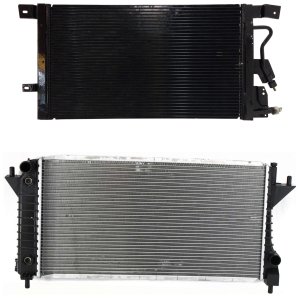 Aluminum Core Radiator Kit for Ford Taurus (1997-2007)/Sable (1997-2005), 6/8 Cylinder, 3.0L/3.4L Engine, with Air Conditioning Condenser, Replacement