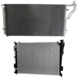 Radiator Kit for Hyundai Kia Optima 2011-2015, Azera 2012-2014, Aluminum Core, 4/6 Cylinder, 2.4L/3.3L Engine, with Air Conditioning Condenser Replacement