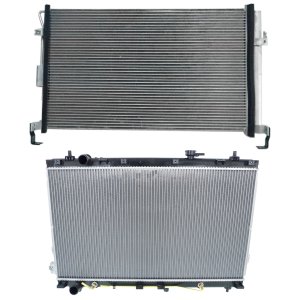 Radiator Kit for Hyundai Sedona 2006-2010 / Entourage 2007-2008, Aluminum Core, 6 Cylinder, 3.8L Engine, with Air Conditioning Condenser Replacement