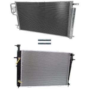 Radiator Kit for 2005-2010 Hyundai Sportage and 2005-2009 Tucson, Auto Transmission, Aluminum Core, 4/6 Cylinder, 2.0L/2.7L Engine, with Air Conditioning Condenser Replacement