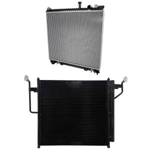 Radiator Kit for INFINITI NISSAN TITAN 2004-2015/ARMADA 2005-2015, 5.6L 8 Cylinder Engine, Aluminum Core, with Air Conditioning Condenser Replacement