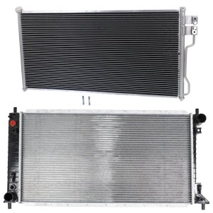 Radiator Kit for Ford Expedition/Navigator 1999-2002, Aluminum Core, 8 Cylinder, 4.6L/5.4L Engine, with Air Conditioning Condenser, Replacement