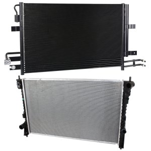 Radiator Kit for 2013 Ford Taurus/MKS, Aluminum Core, 6 Cylinder, 3.5L/3.7L Engine, with Air Conditioning Condenser, Replacement