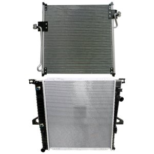 Radiator Kit for Ford Ranger 2001-2011, B2300 2004-2009, Aluminum Core, Auto/Manual Transmission, 4 Cylinder, 2.3L Engine, with Air Conditioning Condenser, Replacement