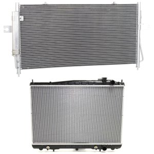 Radiator Kit for 2003-2004 Nissan Frontier/Xterra with Aluminum Core, 4/6 Cylinder, 2.4L/3.3L Engine, A/C Condenser Replacement