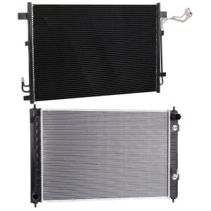 Radiator Kit for Nissan Quest 2011-2017/Murano 2009-2014, Aluminum Core, 6 Cylinder, 3.5L Engine, with Air Conditioning Condenser, Replacement