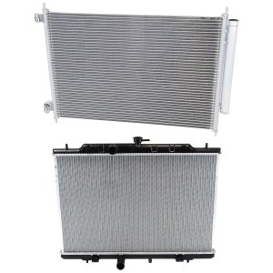 Radiator Kit for Nissan Rogue 2008-2013/Rogue Select 2014-2015, Aluminum Core, 4 Cylinder, 2.5L Engine, with Air Conditioning Condenser Replacement