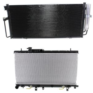 Radiator Kit for Subaru Impreza 2004-2007 with Auto/Manual Transmission, Aluminum Core, 4 Cylinder, 2.5L Engine, Includes A/C Condenser - Replacement