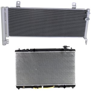 Radiator Kit for 2007-2011 Toyota Camry, with Aluminum Core, 4-Cylinder, 2.4-Liter Engine, Integrated Air Conditioning Condenser, Replacement