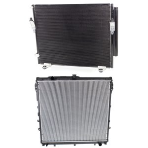Radiator Kit for Toyota Tundra 2007-2019/Sequoia 2008-2014, Aluminum Core, Engine 8 Cylinder 4.6L/5.7L, with Air Conditioning Condenser, Replacement