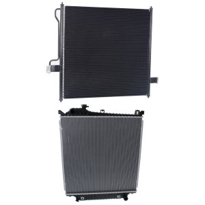Aluminum Core Radiator Kit for Ford Explorer/Mountaineer 2007-2010, 6/8 Cylinder, 4.0L/4.6L Engine, 1-Row Core, with Air Conditioning Condenser Replacement